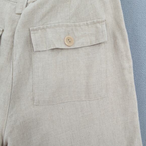 Eddie Bauer Pants Womens 4 Pure Linen High Rise Wide Leg Lagenlook Minimalist - Picture 5 of 10
